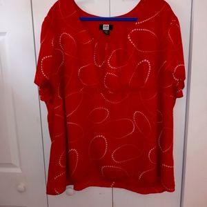 Studio 1940 Red/white baby doll top size 30/32w